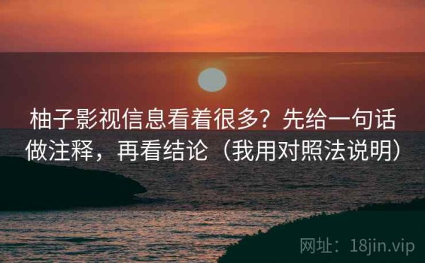 柚子影视信息看着很多？先给一句话做注释，再看结论（我用对照法说明）